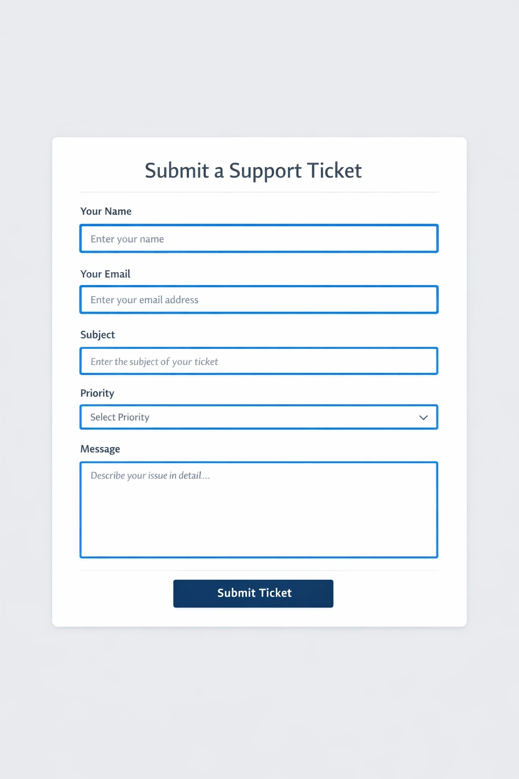 Support ticket form illustration