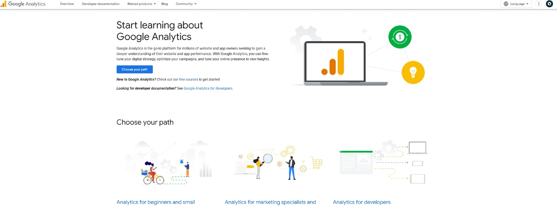 Google Analytics dashboard overview