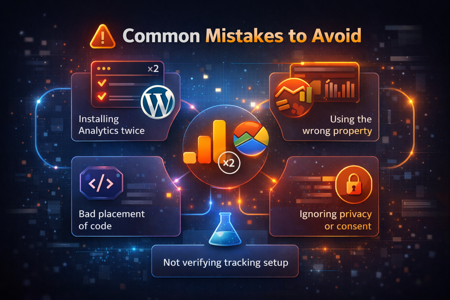 Common Google Analytics mistakes infographic